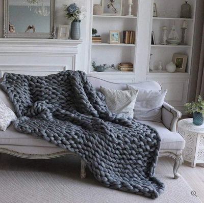 CozyCraft | Coperta in lana merino lavorata a mano