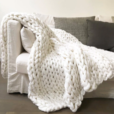 CozyCraft | Coperta in lana merino lavorata a mano