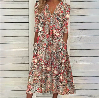 Hannah | Abito Midi Floreale Elegante Donna 1