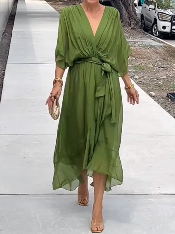 Sophie | Abito Chiffon Verde Elegante da Cerimonia per Donna 3