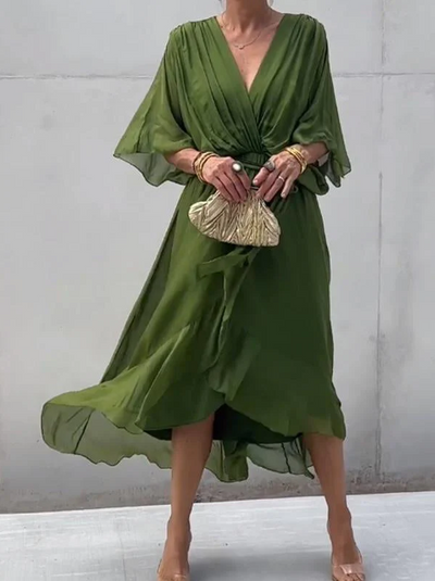 Sophie | Abito Chiffon Verde Elegante da Cerimonia per Donna 2