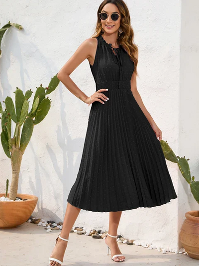 Carla | Abito Cerimonia Donna Pieghevole Elegante in Nero 1