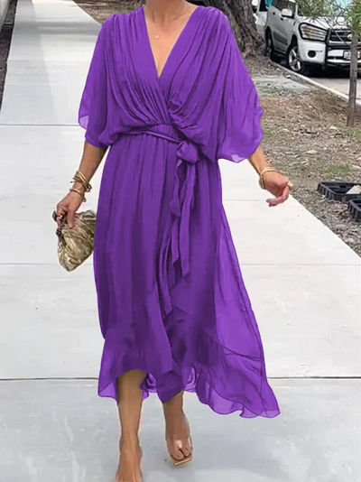 Fiona | Abito Midi Elegante in Chiffon Verde 3