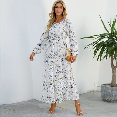 Variant image for Sole | Abito Donna Maxi Bohémien Floreale in Chiffon con Maniche Lunghe-18