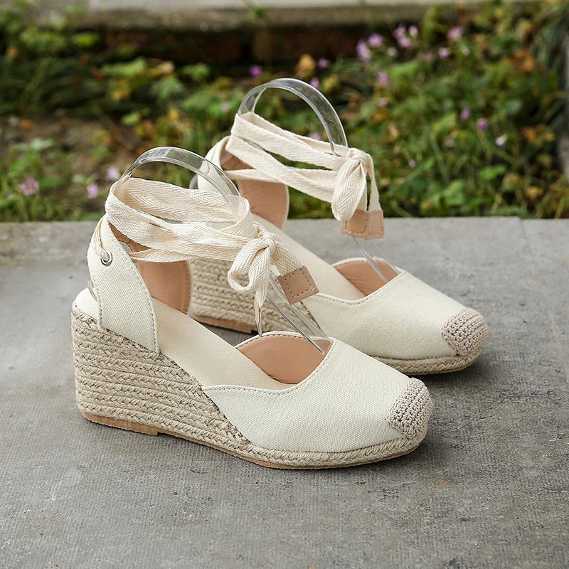 Soleil | Sandali Donna Comodi Espadrille con Cinturino per Caviglia-4