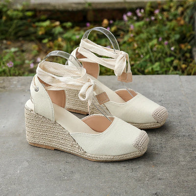 Soleil | Sandali Donna Comodi Espadrille con Cinturino per Caviglia-4