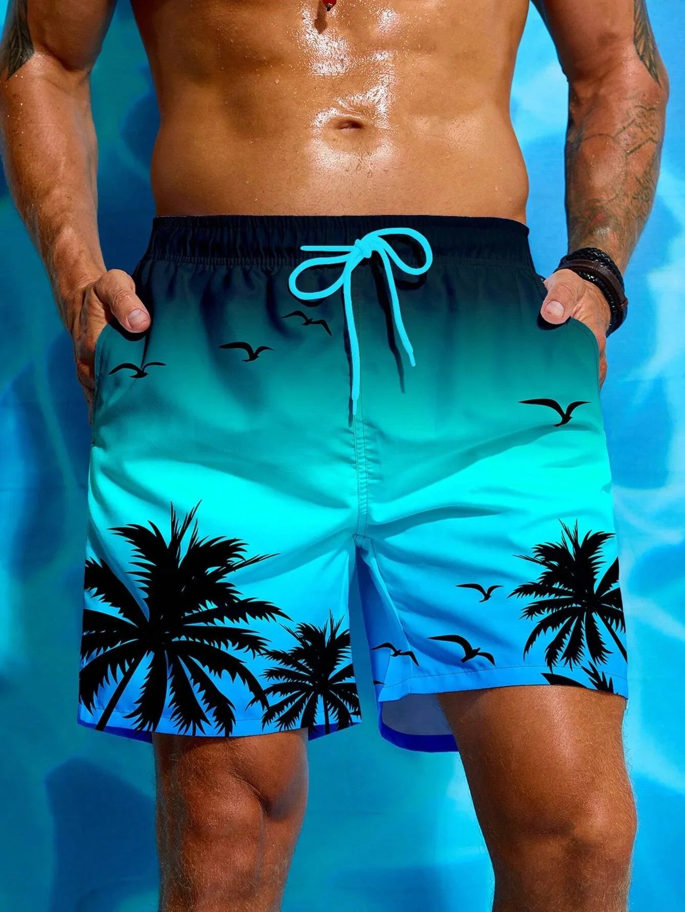 Palma | Pantaloncini Mare Uomo con Stampa Tropicale 2