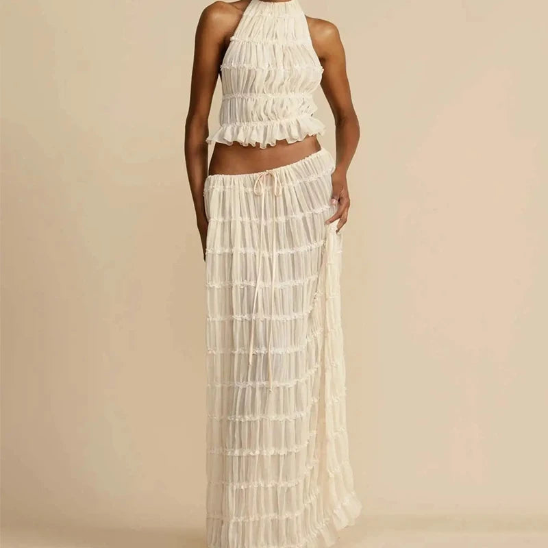 Variant image for Calco | Abito Lungo Elegante in Pizzo per Cerimonia-1
