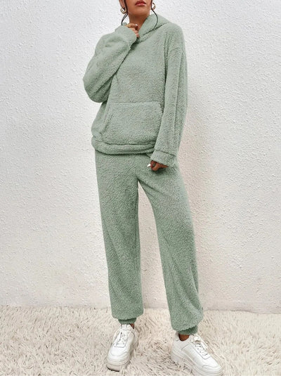 Bianca | Set di pantaloni e felpa con cappuccio