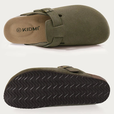 Kidmi | Zoccoli Donna in Pelle Scamosciata con Suola in Sughero-3