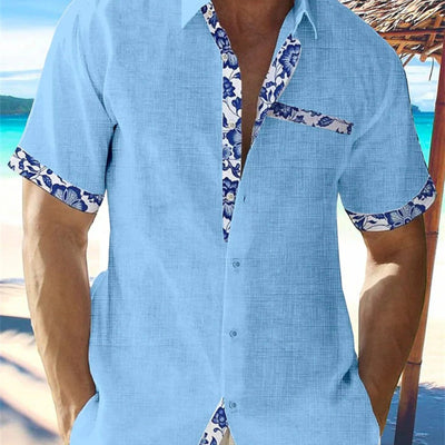 George | Camicetta Tropicale Uomo Estiva con Maniche Corte e Design Floreale 6