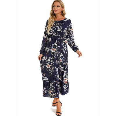 Variant image for Sole | Abito Donna Maxi Bohémien Floreale in Chiffon con Maniche Lunghe-10