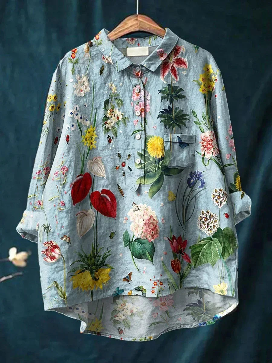 Eyanosis | Camicia Donna Estiva con Design Floreale Elegante 1