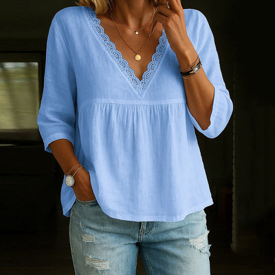 Sienna | T-shirt con rivestimento a V in pizzo 2
