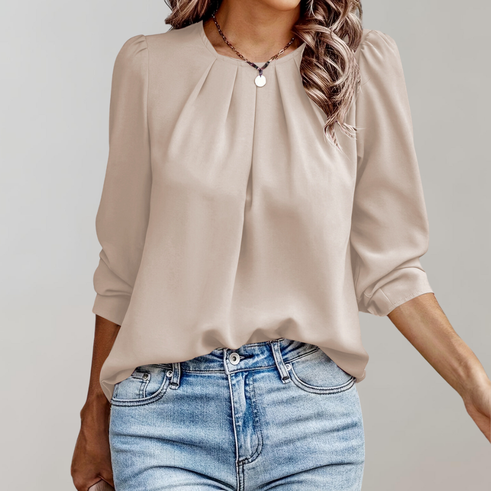 Sophia | Elegant lace blouse with puff sleeves