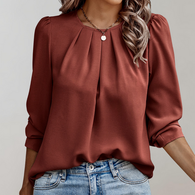 Sophia | Elegant lace blouse with puff sleeves