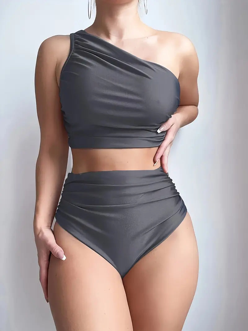 Sophia | Monospalla con set di bikini ad alta vita