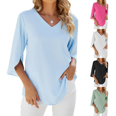 Sophie | Elegant summer blouse with V-neckline