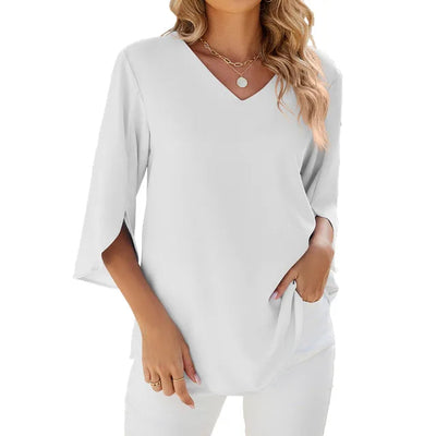 Sophie | Elegant summer blouse with V-neckline