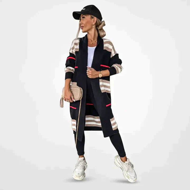 Stephanie | Cardigan lungo a righe