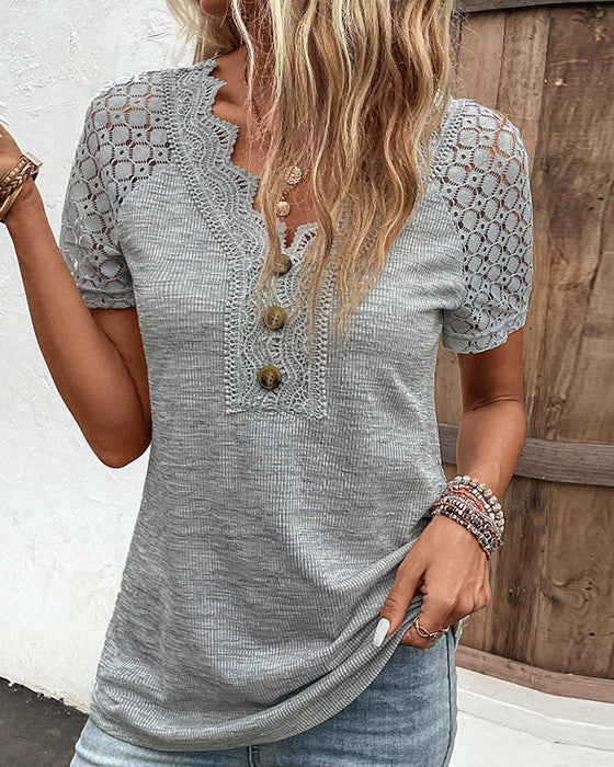 Stephanie | T-shirt léger en dentelle chic