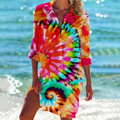 Abito Estivo Donna Valencia Classique – A-Line Multicolore in Cotone Leggero-1