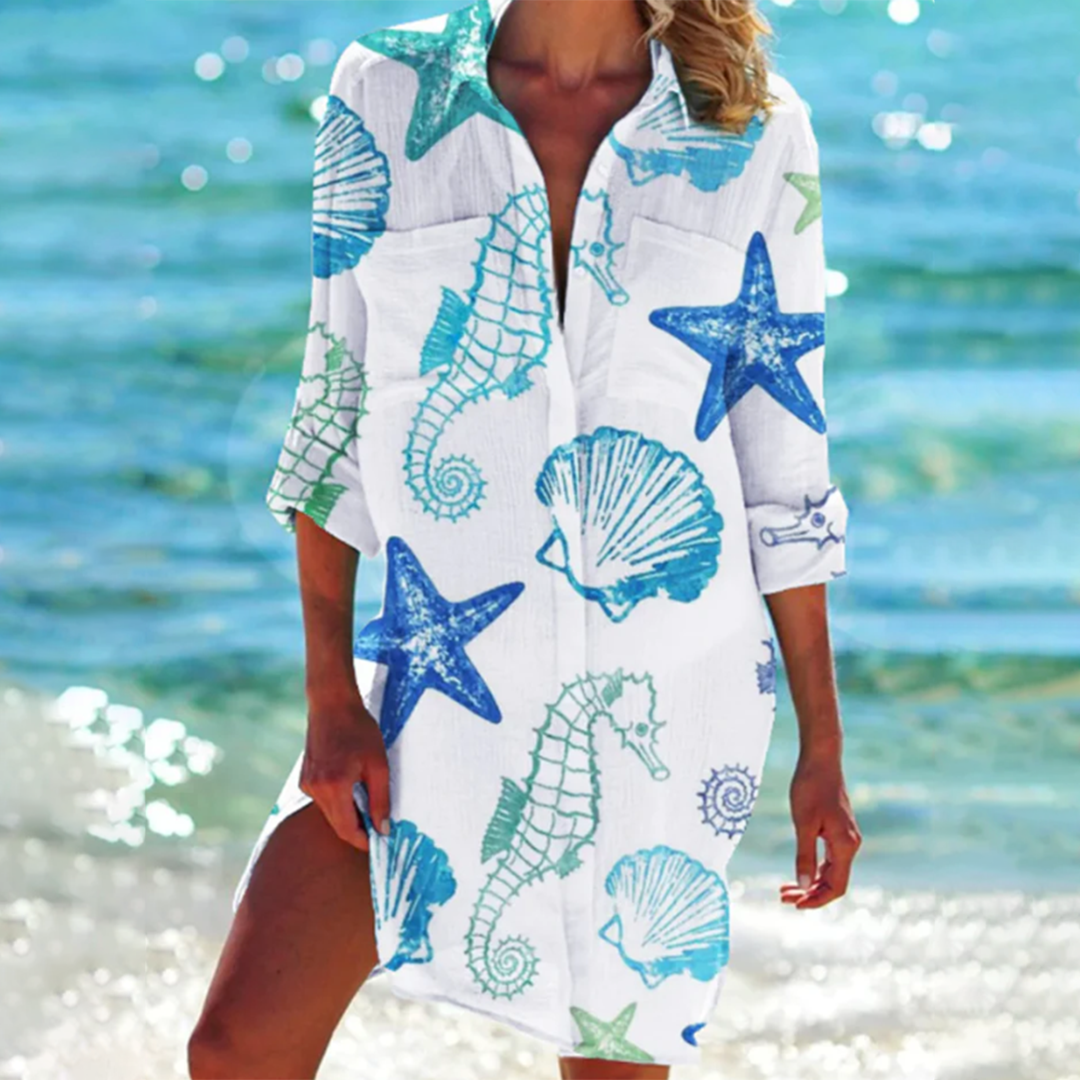 Variant image for Abito Estivo Donna Valencia Classique – A-Line Multicolore in Cotone Leggero-9