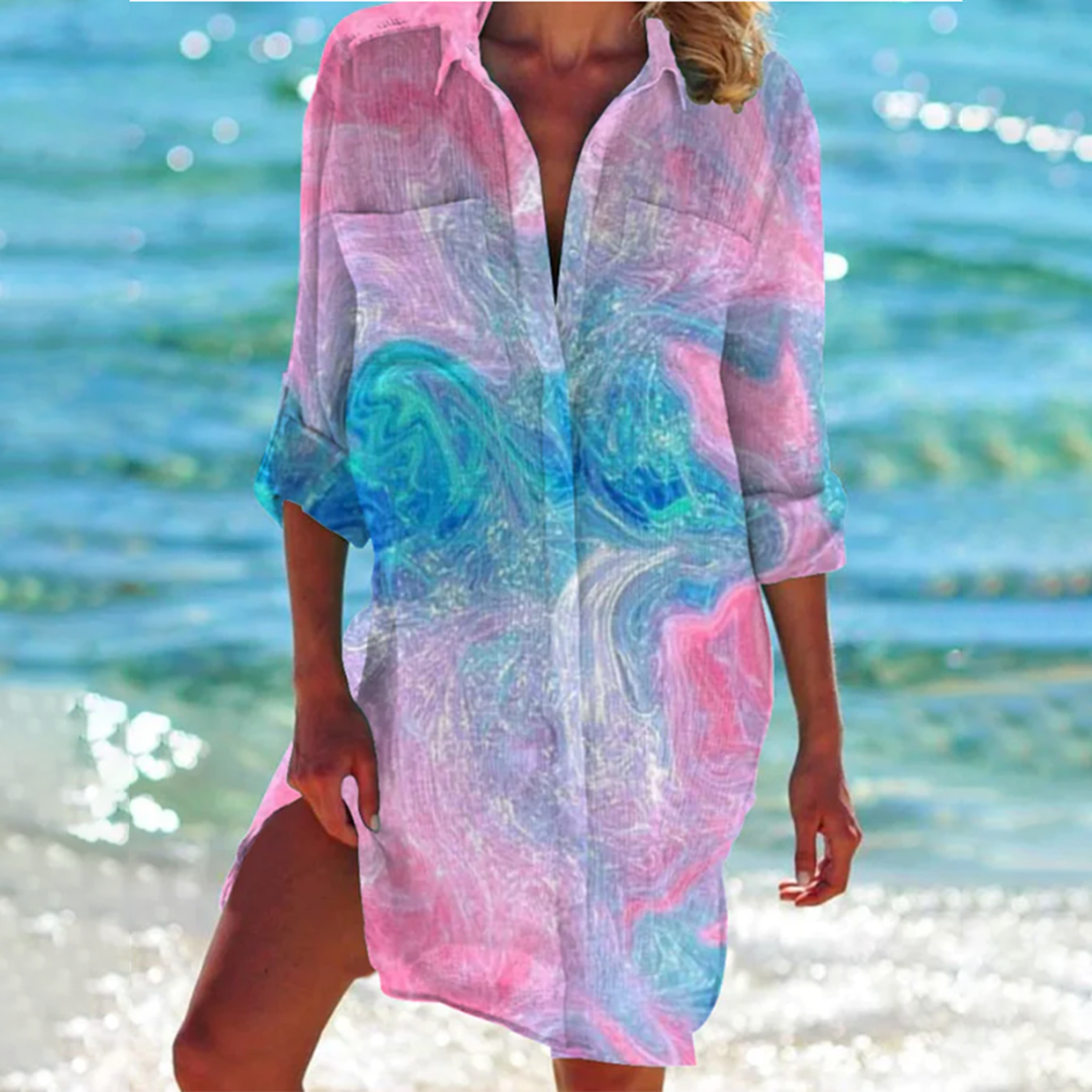 Abito Estivo Donna Valencia Classique – A-Line Multicolore in Cotone Leggero-5