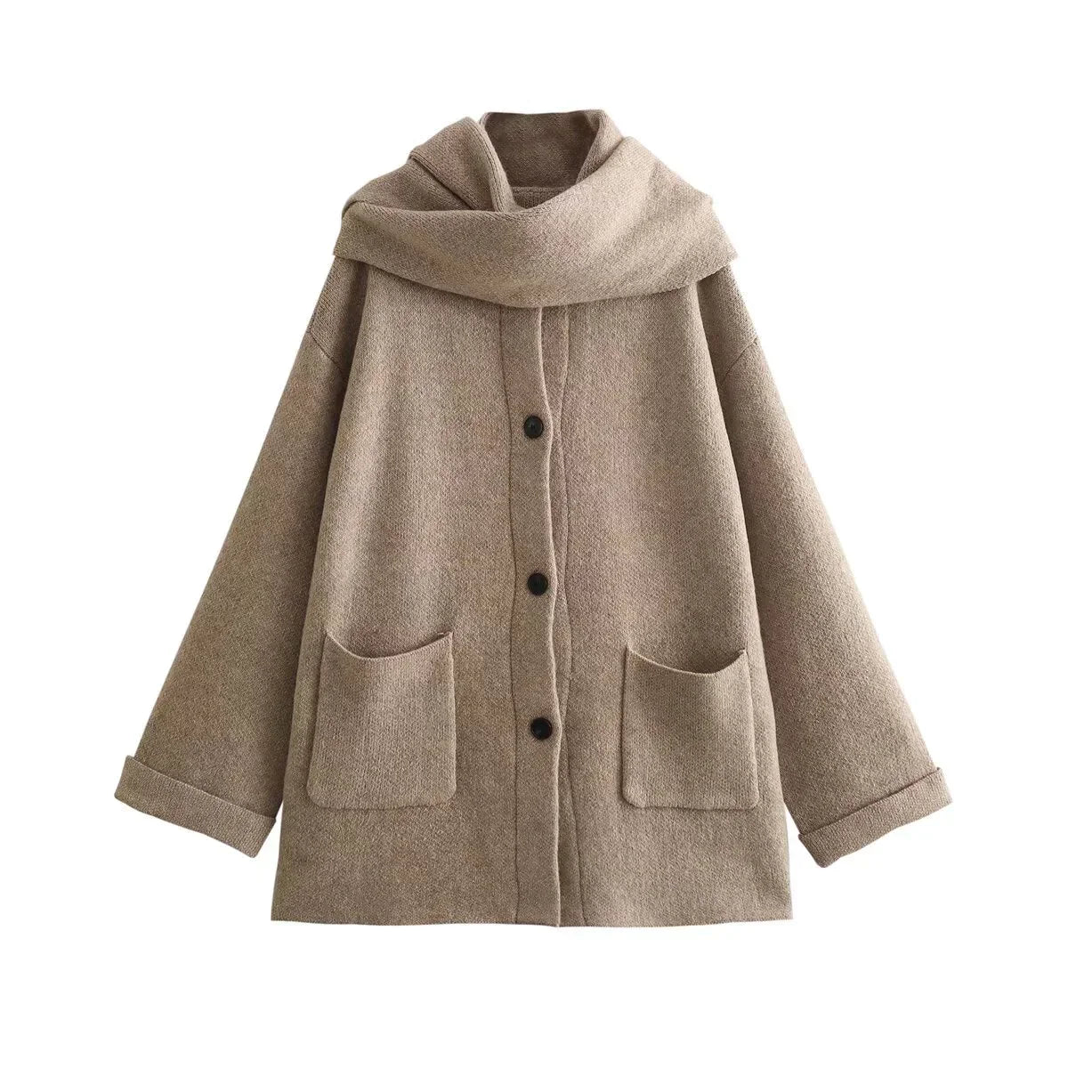 Dania | Cappotto in maglia con sciarpa