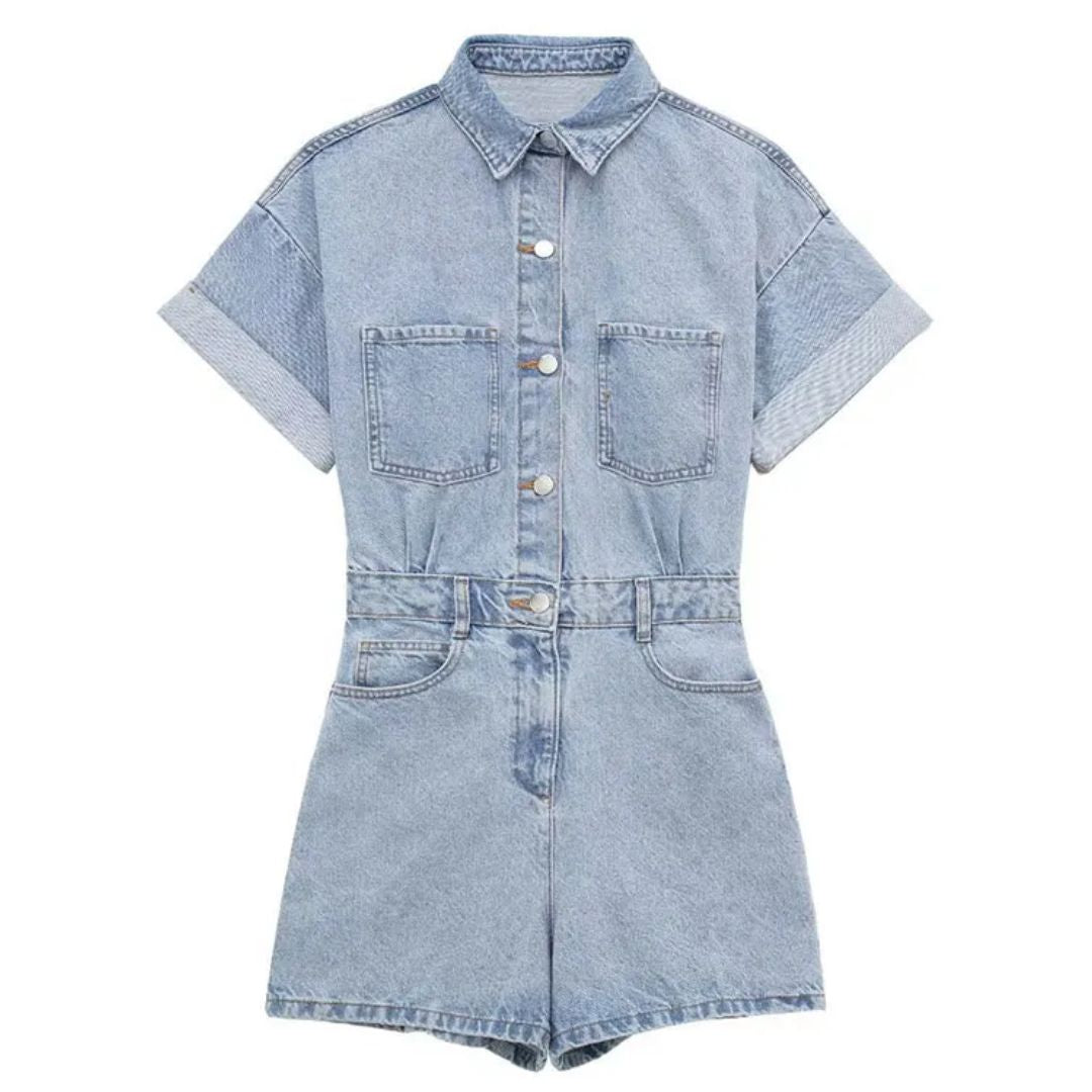 Livie | Tuta in denim dalla vestibilità slim