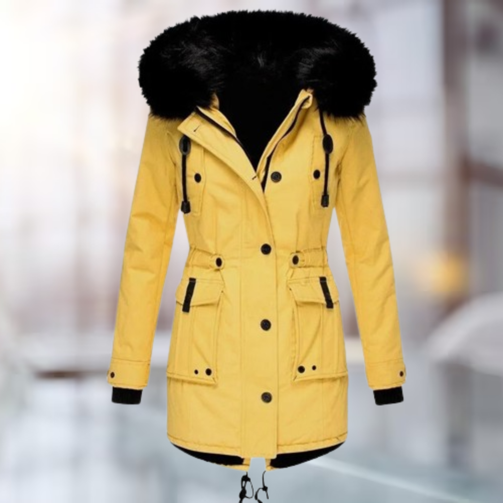 Verena | Elegante cappotto con collo in lana di cotone