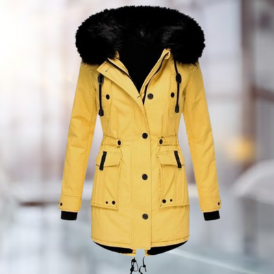 Verena | Elegante cappotto con collo in lana di cotone