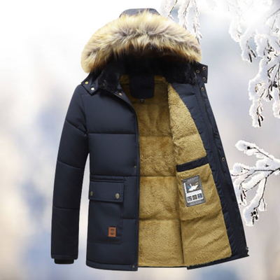 Levin | Elegante giacca parka con cappuccio in pelliccia