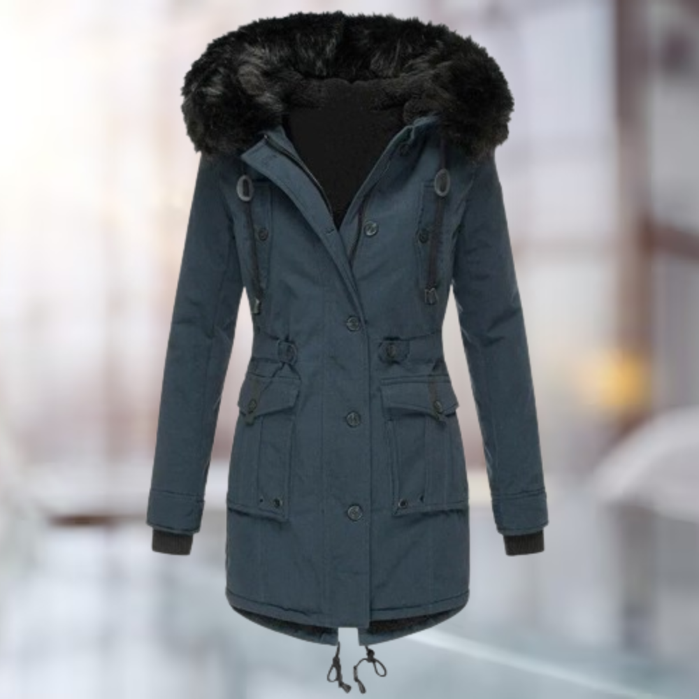 Verena | Elegante cappotto con collo in lana di cotone