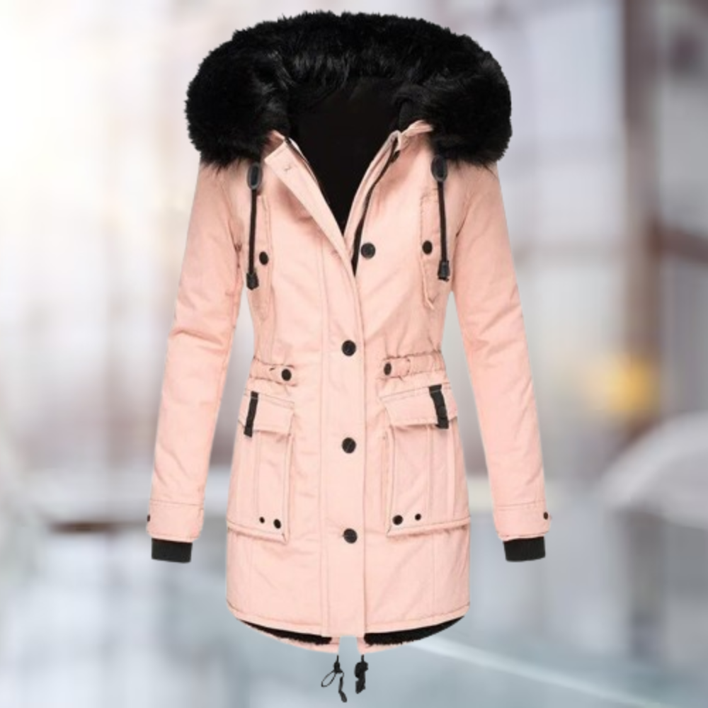 Verena | Elegante cappotto con collo in lana di cotone