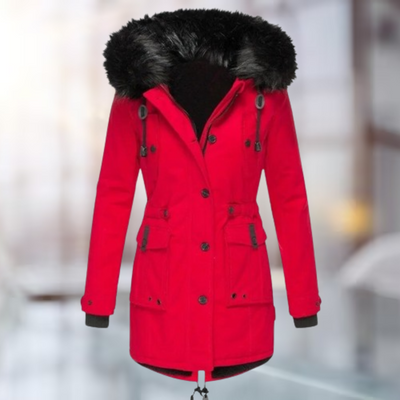 Verena | Elegante cappotto con collo in lana di cotone