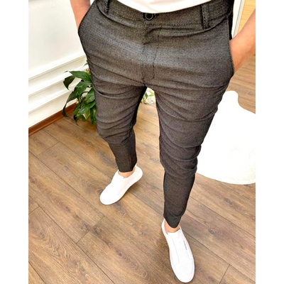Elegante | Pantaloni da Business Uomo Classici in Tessuto Elastico-1