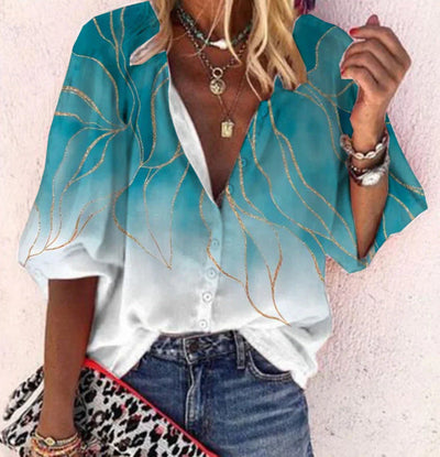 Vanessa | Modische lässige Boho-Bluse mit V-Ausschnitt
