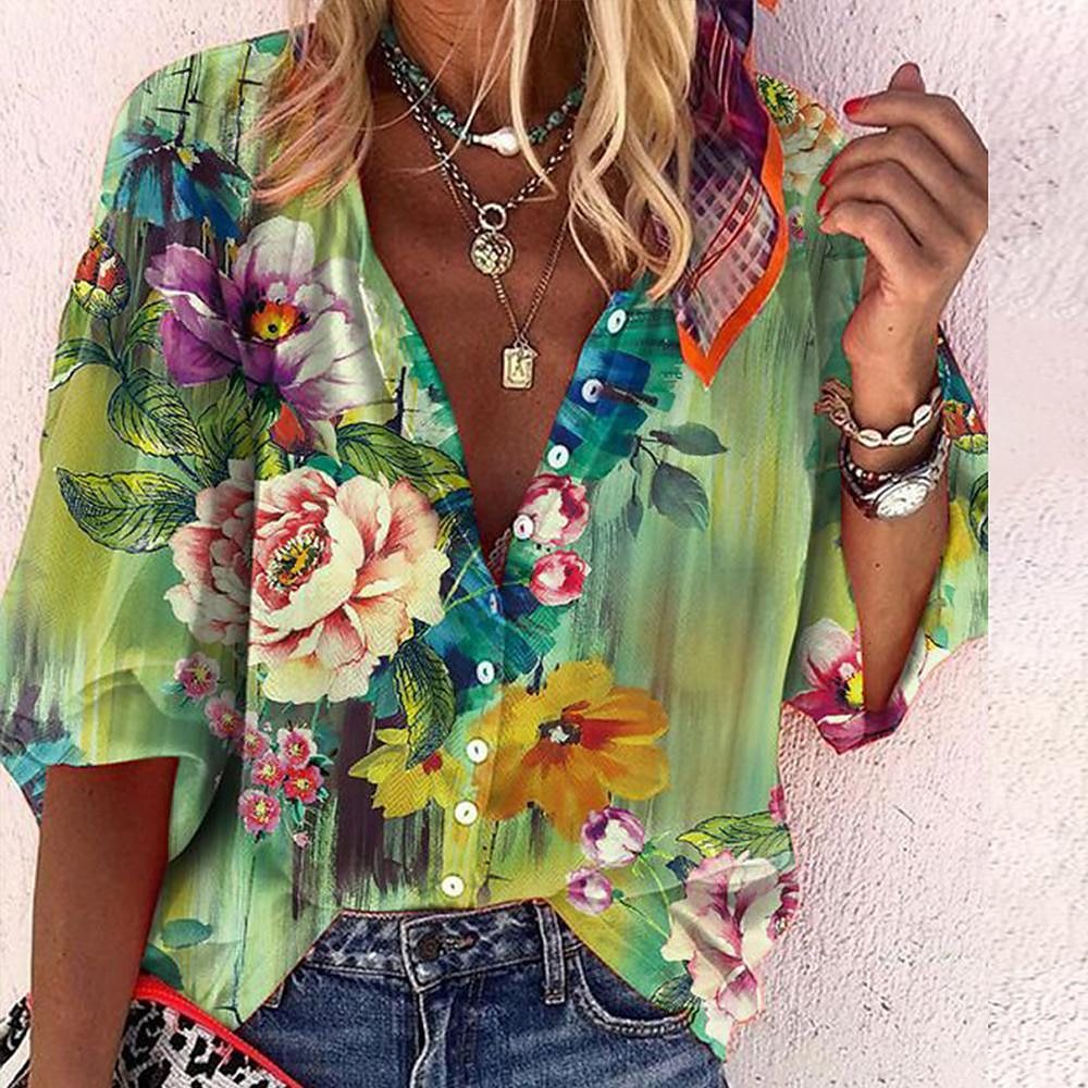 Vanessa | Modische lässige Boho-Bluse mit V-Ausschnitt