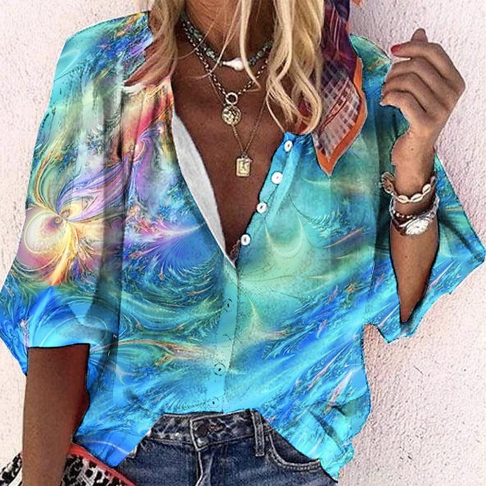Vanessa | Modische lässige Boho-Bluse mit V-Ausschnitt