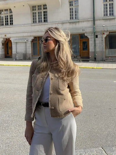Vanessa | Elegante giacca in tweed a due pezzi