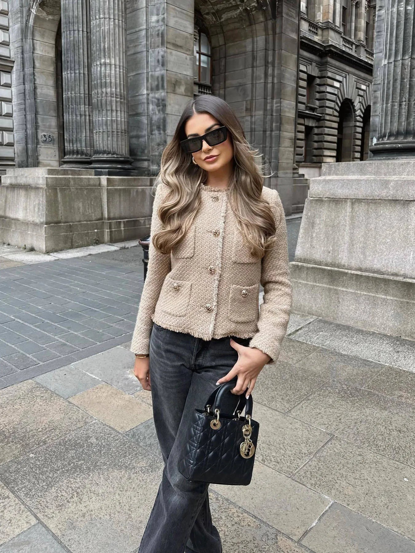 Vanessa | Elegante giacca in tweed a due pezzi