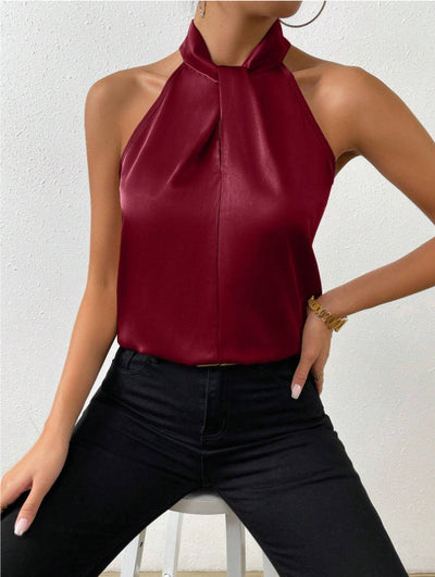 Vanna | Top in seta con scollo a nodo