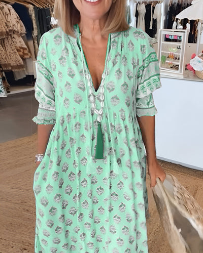 Rosalia | Maxi abito Boho con stampa floreale