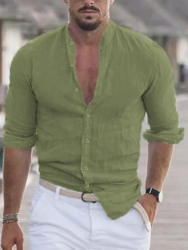 Lino Elegante | Camicia Lino Uomo Elegante per Uomini-2