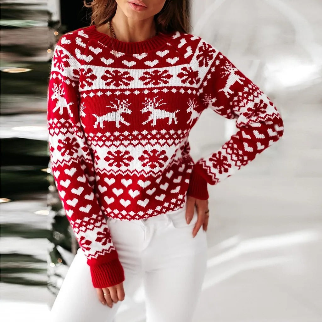 Antonina | Maglione con stampa alce Xmas