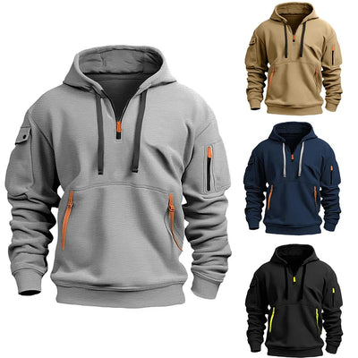 Adriano | Felpa con cappuccio e mezza zip