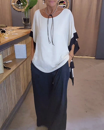 Sofia | Blusa ampia con bordi a contrasto