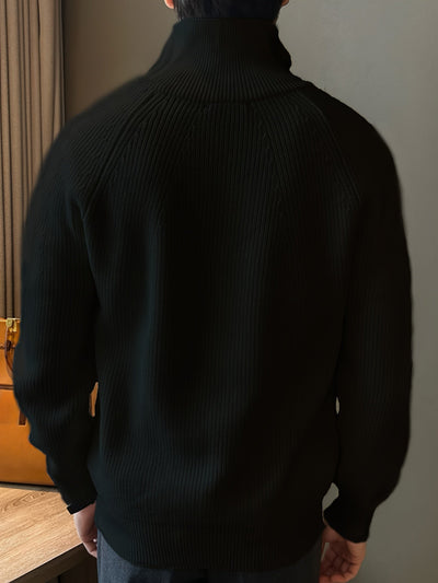 Marco | Maglione in maglia con zip a metà lunghezza