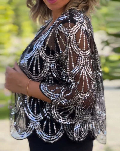 Idalia | Cappotto trasparente con paillettes